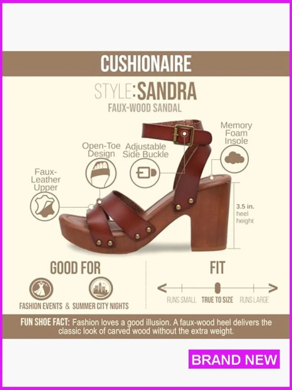 Platform Wedge Sandals with Faux Wood Block Heel and Studded Straps